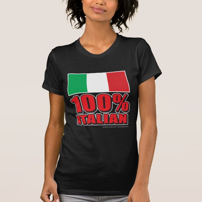 100 % italienska Flagga Tee Shirt (Framsida)