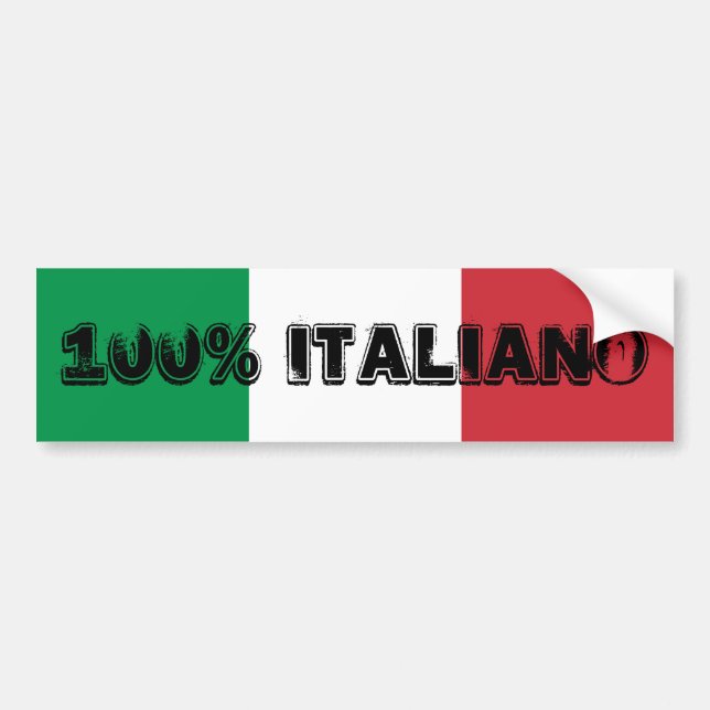 100% Italienska Klistermärke (Framsidan)