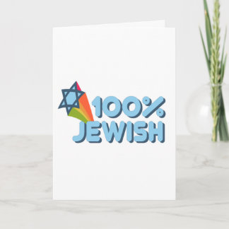 100 % JEWISH + Magen David-hälsningskort Kort