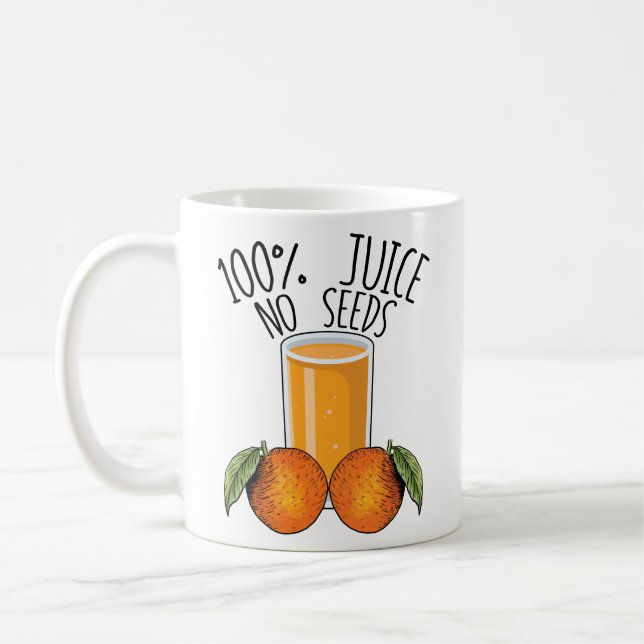 100 % juice No Seeds Orange Manar Vasectomy Gift Kaffemugg (Vänster)