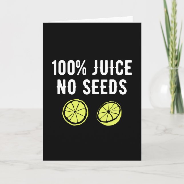 100 % juice på utsäde kort (Framsida)