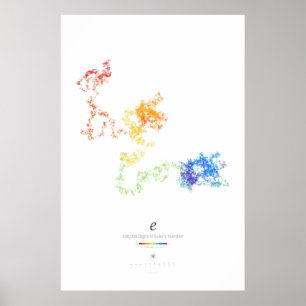 100 k siffror för Euler:s nummer (ljus) Poster