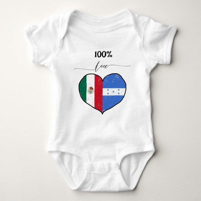 100 Kärlek | Honduran och Mexiko T Shirt (Framsida)