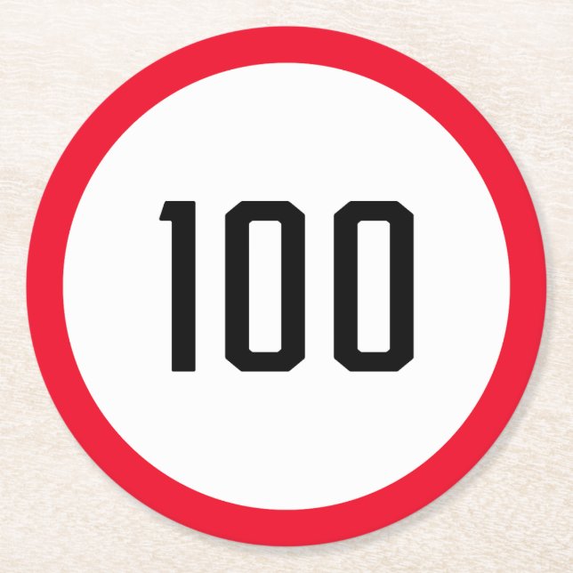 100 kbit hastighetsbegränsningssignatur | Underläg Underlägg Papper Rund (Framsidan)