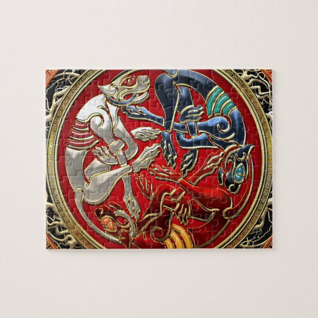 [100] Kortfristiga lån - tre Hundar på Guld Pussel (Horisontell)