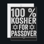 100% Kosher for Passover Funny Passover Pesach Anteckningskort<br><div class="desc">chanukah, menorah, hanukkah, dreidel, jewish, Chrismukkah, holiday, horah, christmas, sufganiyot</div>