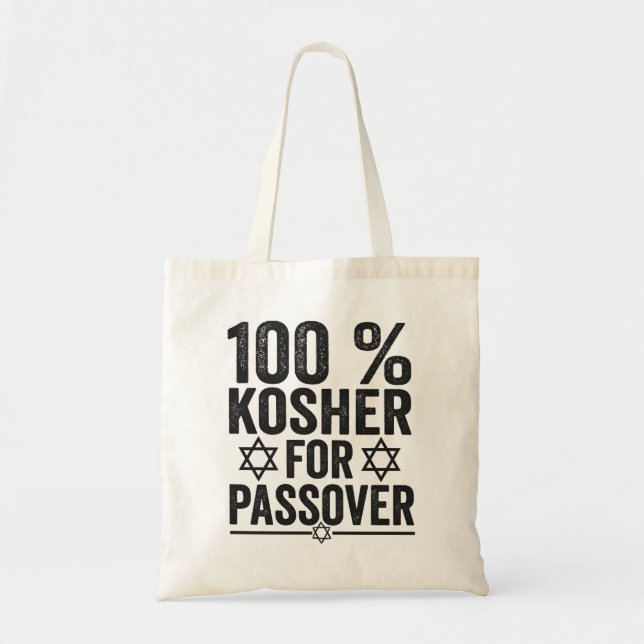 100% Kosher för Pesach Funny Pesach Tygkasse (Framsidan)