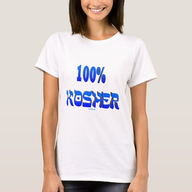 100% kosher judiska gåvor t-shirt (Framsida)