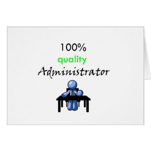 100% kvalitets- administratör hälsningskort