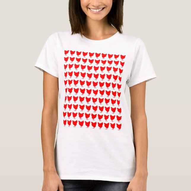 100 kycklingar - röd tee (Framsida)