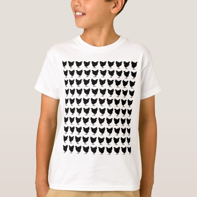 100 kycklingar - svart tee (Framsida)