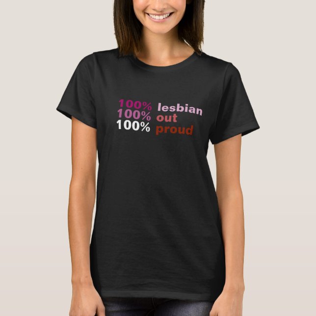 100% Lesbisk 1 T Shirt (Framsida)