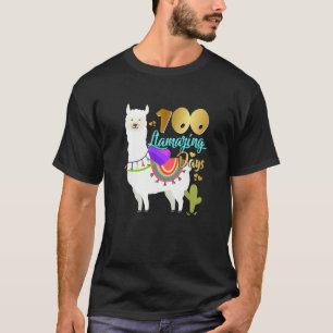 100 Llamazing Days Llama 100 Day of School Girl T Shirt