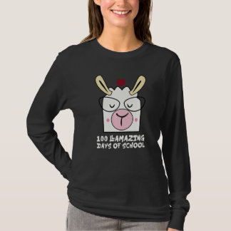 100 Llamazing Days Llama 100th Day Of School Teach T Shirt