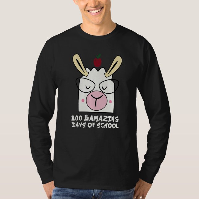 100 Llamazing Days Llama 100th Day Of School Teach T Shirt (Framsida)