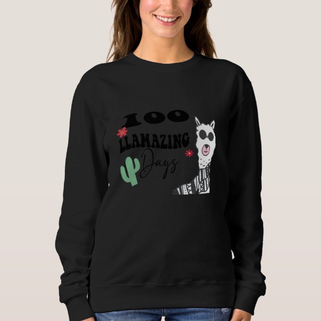 100 Llamazing Days Llama 100th Day of School Teach T Shirt (Framsida)