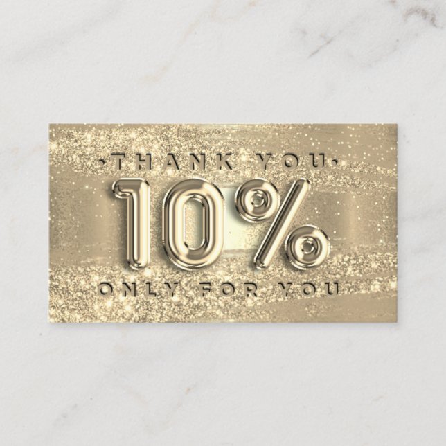 100-Logotypers QRCODE 10%OFF-kod Guld Glitter-stre Visitkort (Framsida)