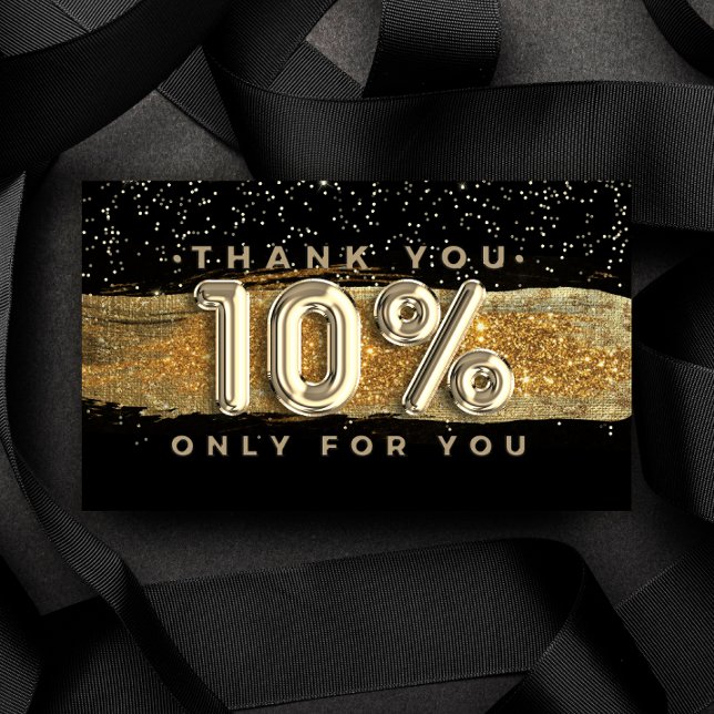 100-Logotypers QRCODE 10%OFF Tack Black Guld Visitkort (Skapare uppladdad)