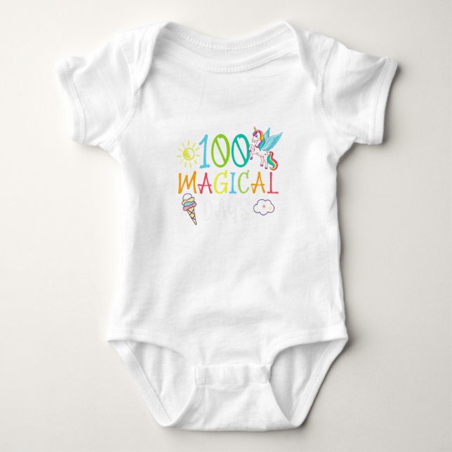 100 Magical Days 100th Day Of School Unicorn Teach T Shirt (Framsida)