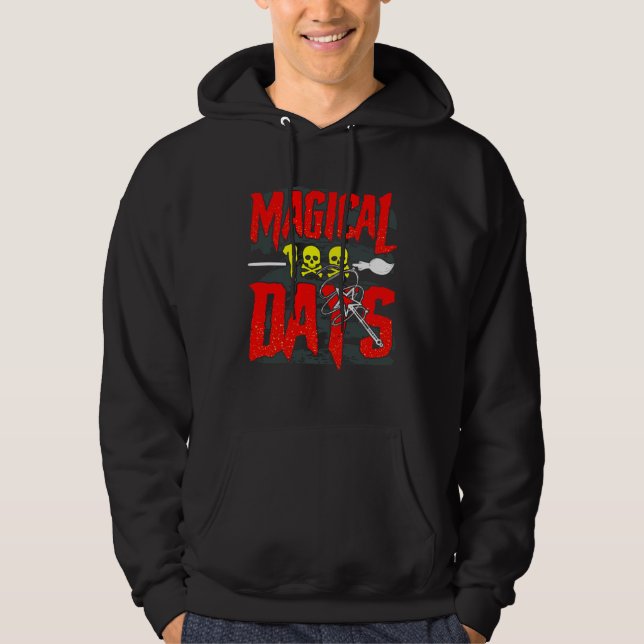 100 magical days teacher school school hoodie (Framsida)