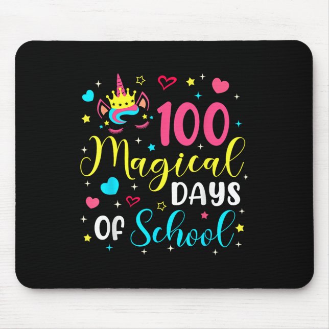 100 magiska dagar 100-dagarsdag för skolennflickor musmatta (Framsidan)