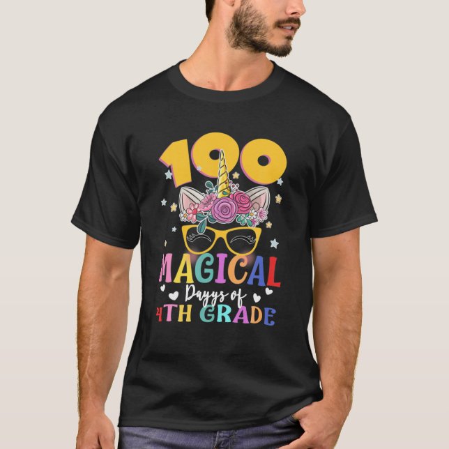 100 magiska dagar för 4:e Klass-skolans Ansikte-my T Shirt (Framsida)