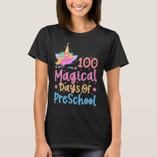 100 magiska dagar för förskolans Unicorn Teach T Shirt