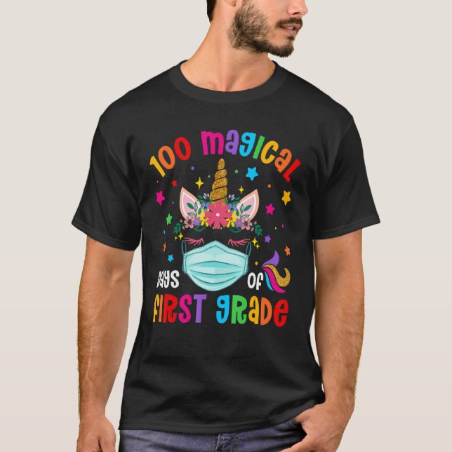 100 magiska dagar för första Klass-skolennmässa T Shirt (Framsida)