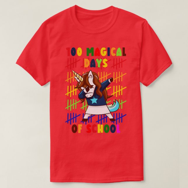 100 magiska dagar för skolenivå 3 t shirt (Design framsida)