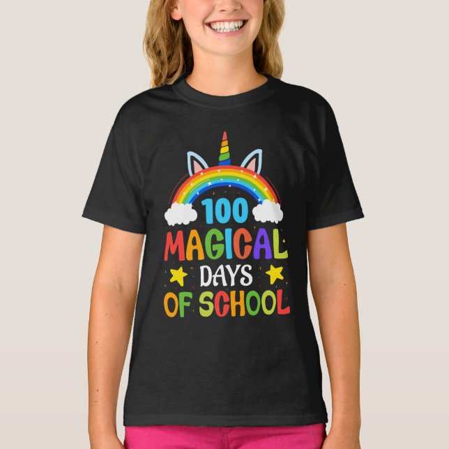 100 magiska dagar för skolennskolan t shirt (Framsida)