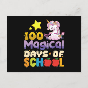 100 magiska dagar för skolUnicorn-lärare Vykort