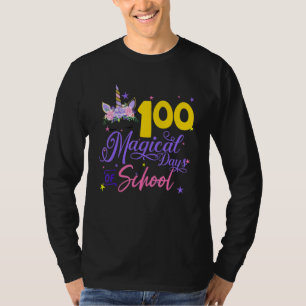 100 magiska dagar för skolUnicorn Teacher Studen T Shirt