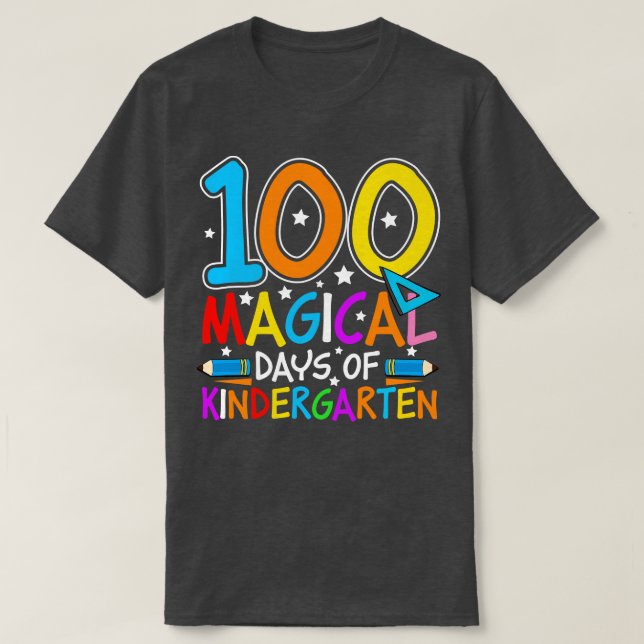 100 magiska dagars dagtid av daghem t shirt (Design framsida)