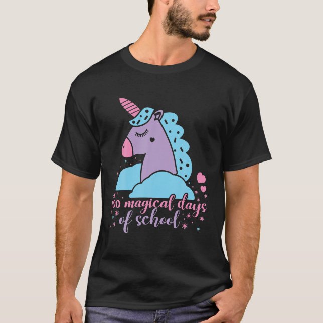100 magiska skoldagar | Unicorn 100 Day Schoo T Shirt (Framsida)
