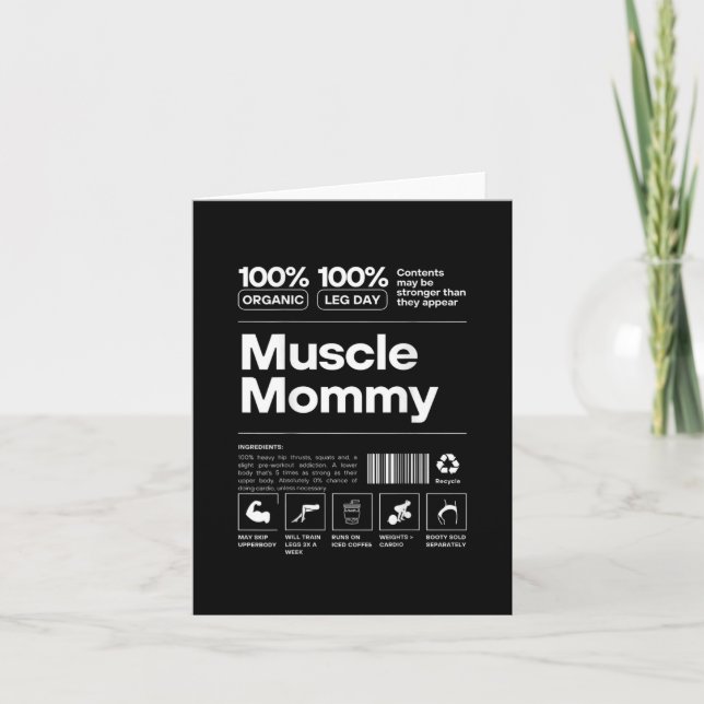 100 % Mamma - Bodybuilding Gym Fit - Design Kort (Framsida)