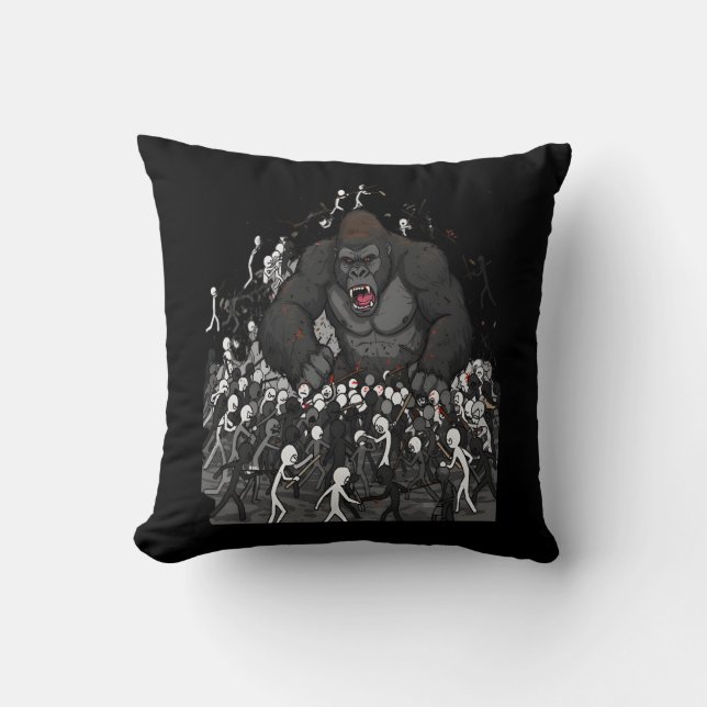 100 män vs 1 gorilla, present till honom, gorillad kudde (Framsida)