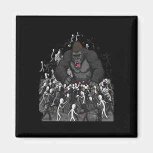 100 män vs 1 gorilla, present till honom, gorillad magnet