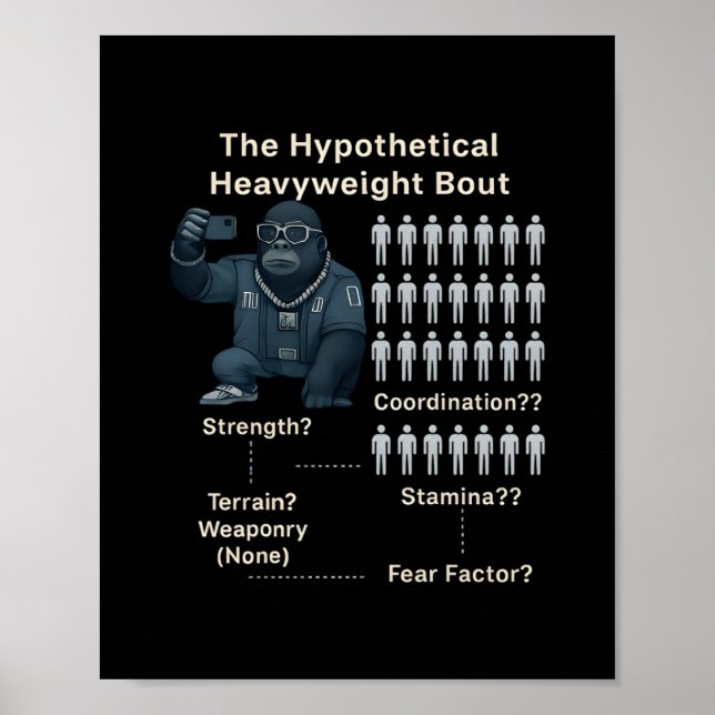 100 män vs Cool Gorilla Poster (Framsidan)