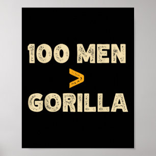100 Manar v s 1 Gorilla Funny 100 Manar är Underba Poster