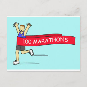 100 Marathon-Grattisar till honom Vykort
