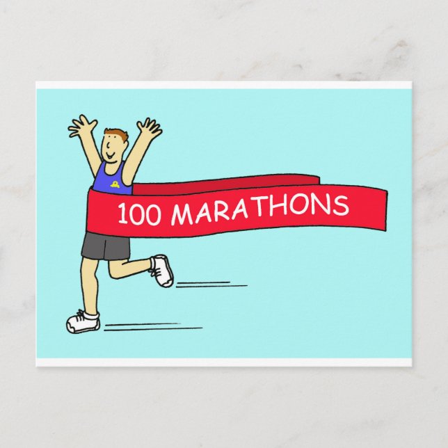 100 Marathon-Grattisar till honom Vykort (Framsida)