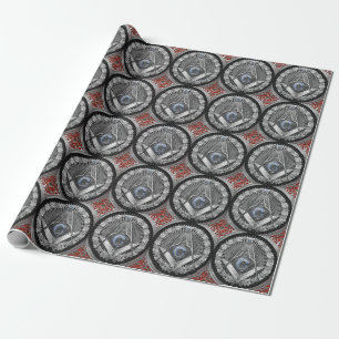 [100] Mason - Silver-kvadrat och kompasser Presentpapper