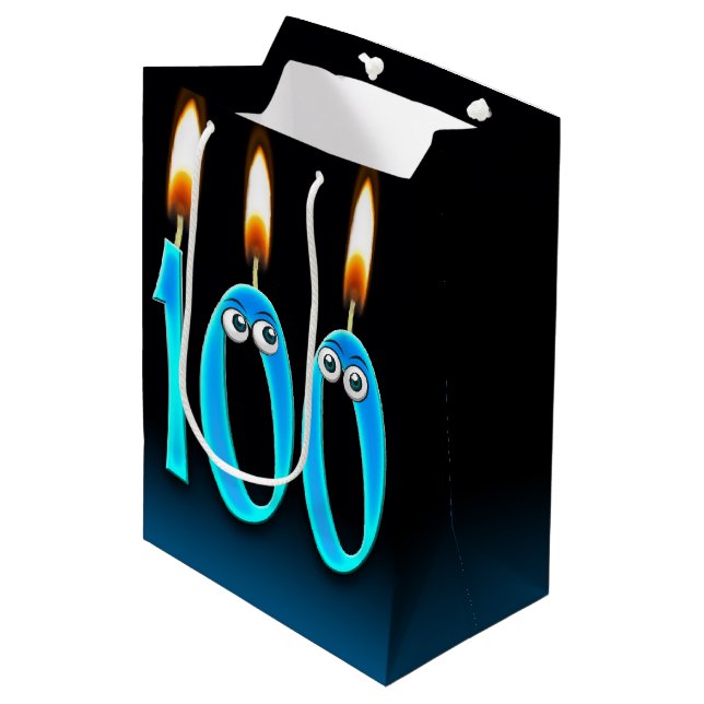 100: Medium Gift-fack för ljus på födelsedagen (Framsidan Vinklad)