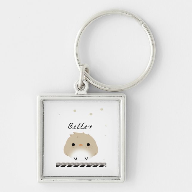 100 Men Vs 1 Gorilla Fyrkantig Silverfärgad Nyckelring (Framsidan)