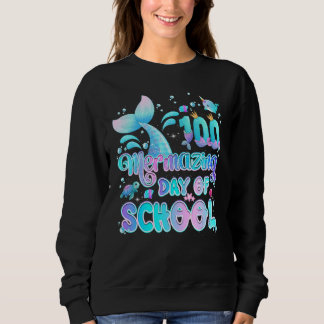 100 Mermaing Days of School Sjöjungfru Girl Lyckli T Shirt