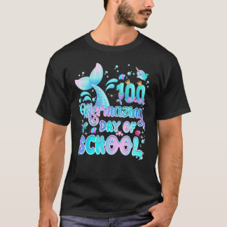 100 Mermaing Days of School Sjöjungfru Girl Lyckli T Shirt