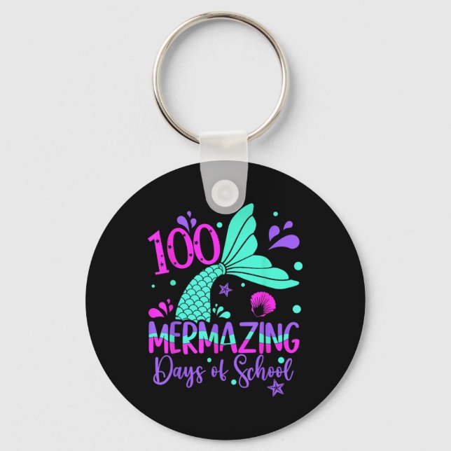 100 Mermaing Days Sjöjungfru 100-dagarsdag för sko Nyckelring (Framsida)