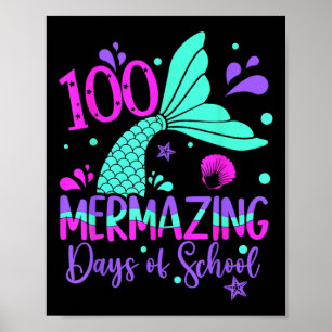 100 Mermaing Days Sjöjungfru 100-dagarsdag för sko Poster