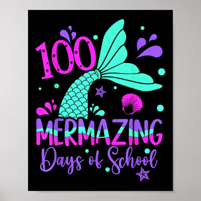 100 Mermaing Days Sjöjungfru 100-dagarsdag för sko Poster (Framsidan)