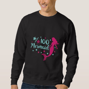 100 Mermazing dagar 100-års Mermaid Girls Lång Ärmad Tröja
